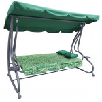 Záhradná hojdačka Seat Textylina 2x1 - zelená, vzorovaná